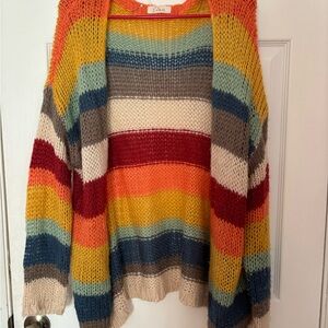 Elan Multicolor Striped Cardigan